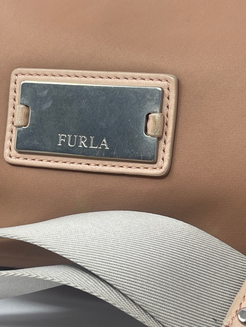 Furla Tan Nylon/Leather Crossbody Bag